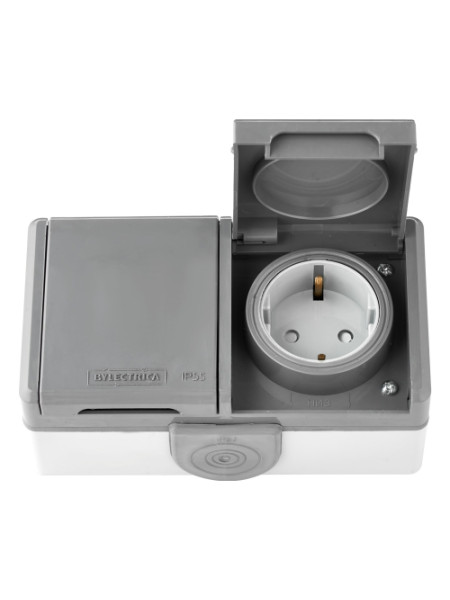 двухместная розетка пылеструезащищенная IP55 РА16-0156(03)